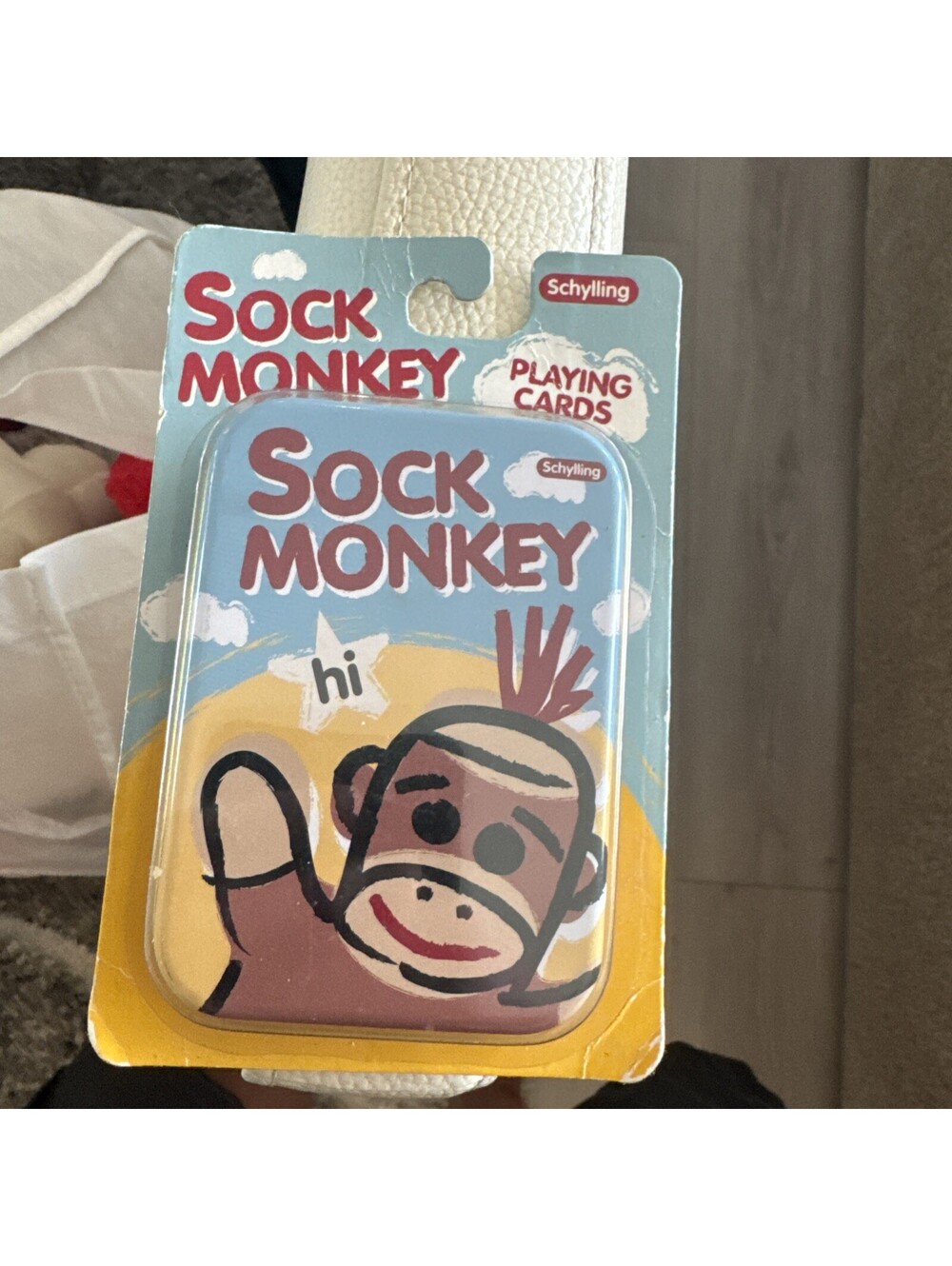 RARE Sock Monkey Playing Cards in Tin Case by Schyling 2008 Kids Card Games